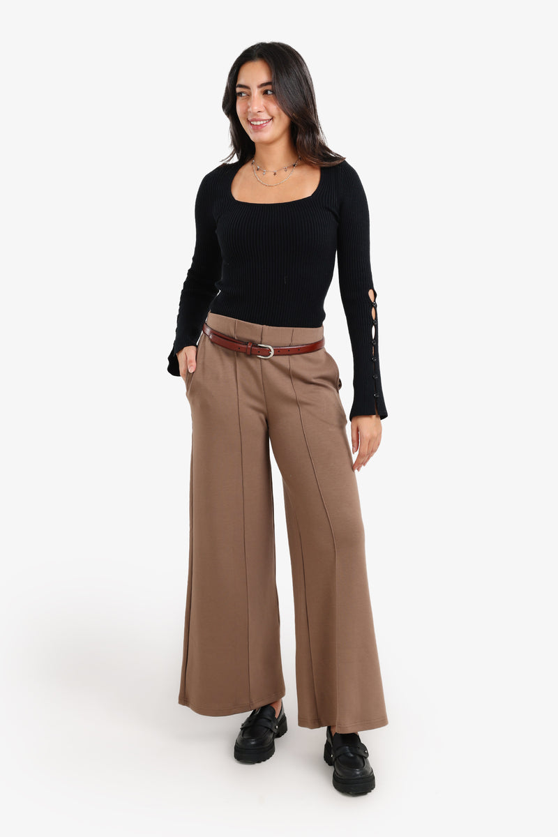 Carina - Square-Neck Ribbed Pullover