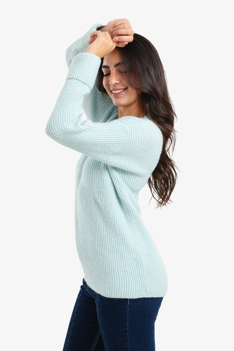Carina - Ribbed V-Neck Pullover