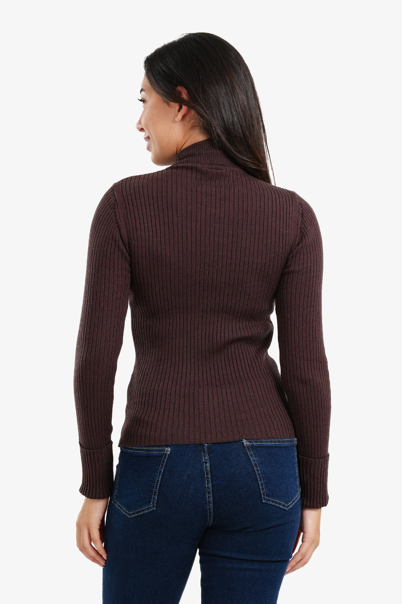 Carina - Ribbed Turtleneck Pullover