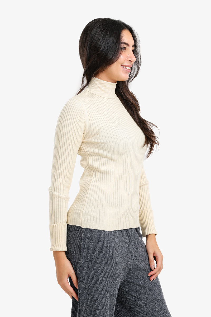 Carina - Ribbed Turtleneck Pullover