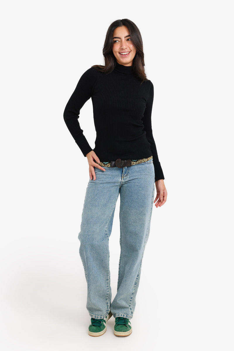 Carina - Ribbed Turtleneck Pullover