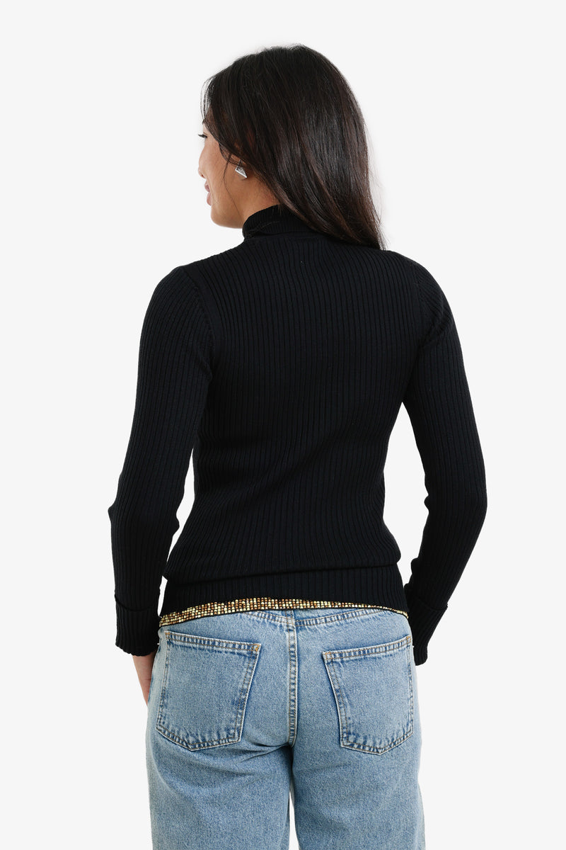 Carina - Ribbed Turtleneck Pullover