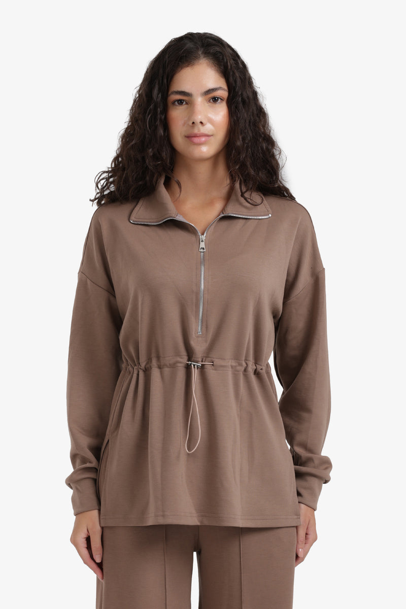 Carina - Half Zip-Up Lounge Sweatshirt