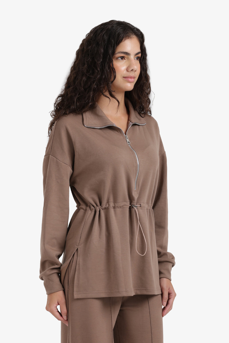 Carina - Half Zip-Up Lounge Sweatshirt