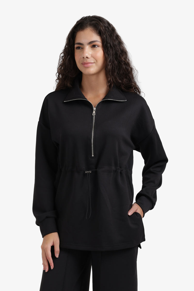 Carina - Half Zip-Up Lounge Sweatshirt