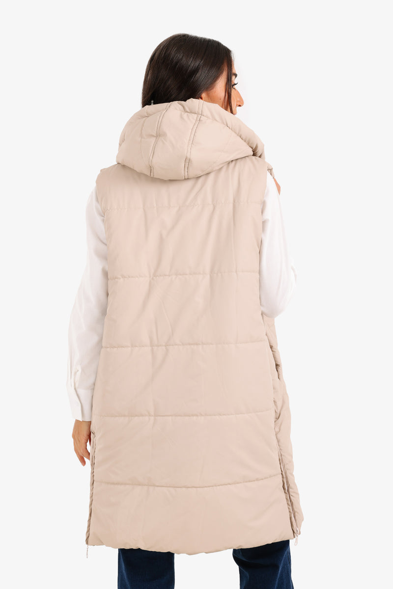 Carina - Hooded Long Puffer Vest