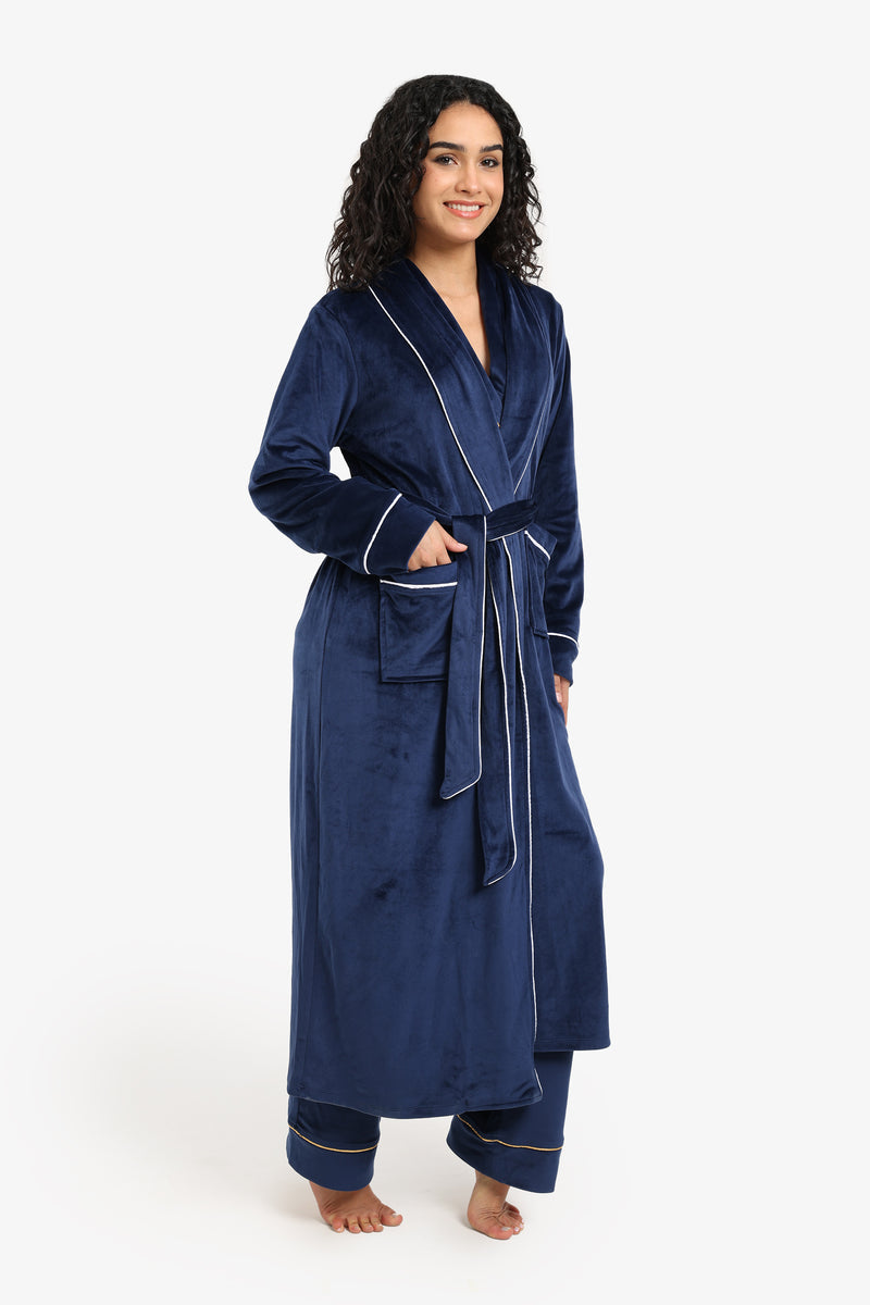 Carina - Velvet Relaxed Midi Robe