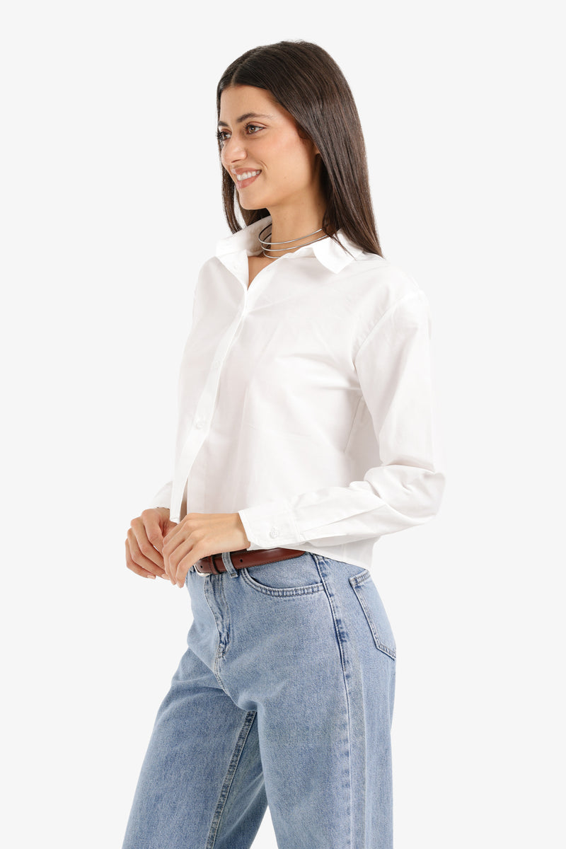Carina - Cropped Button-Up Shirt