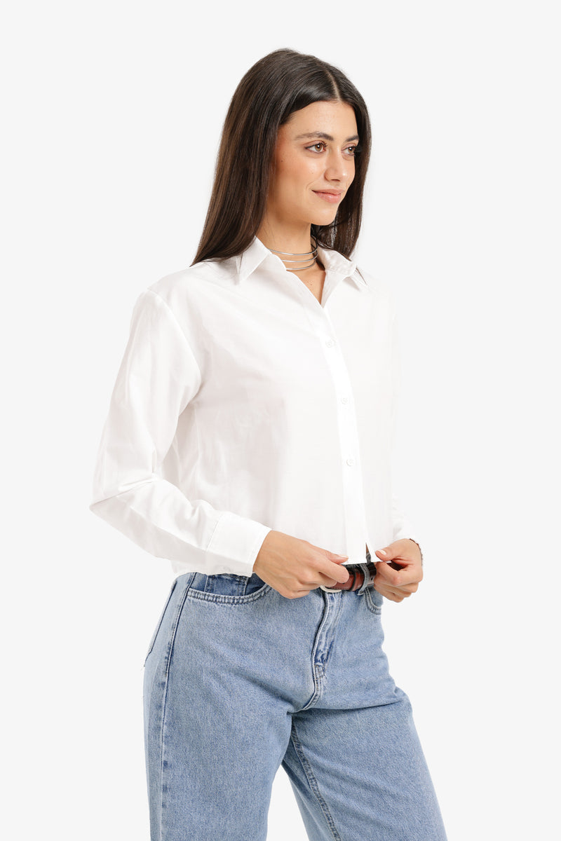 Carina - Cropped Button-Up Shirt