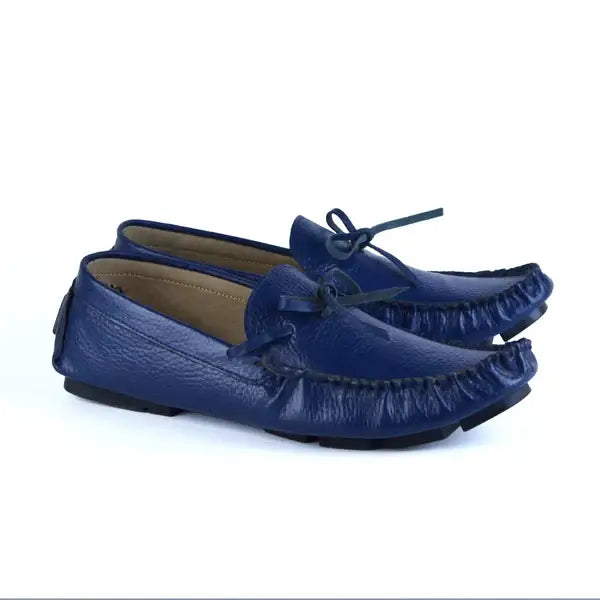 Leazus - LEATHER MOCCASIN SHOES - M600 BLUE