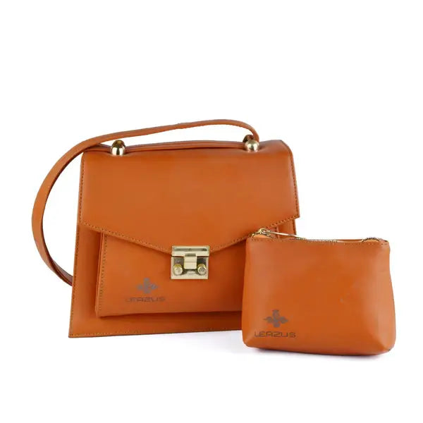 Leazus - Leather bag for women - Normaldy Orange