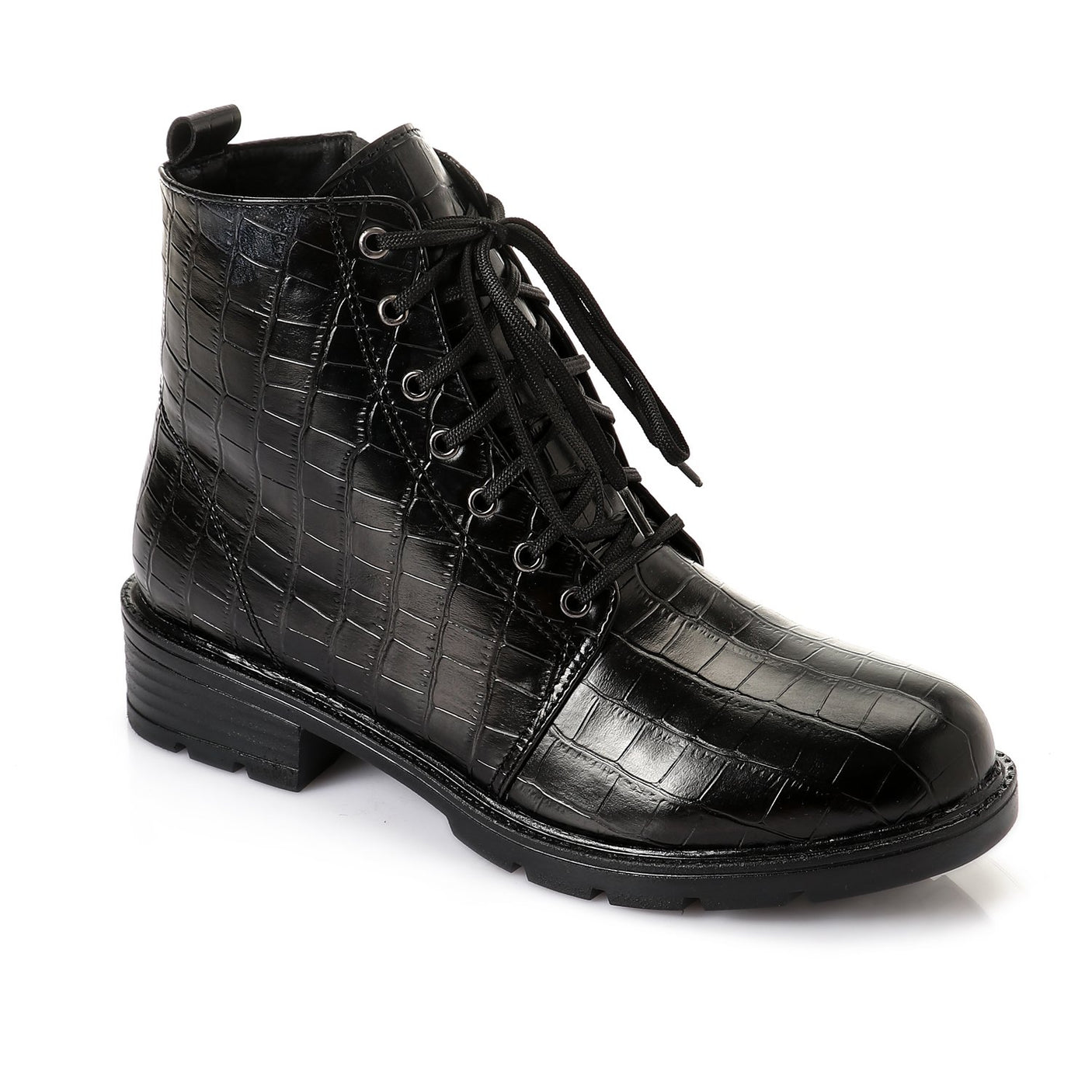 حذاء كاحل جلدي من XO STYLE