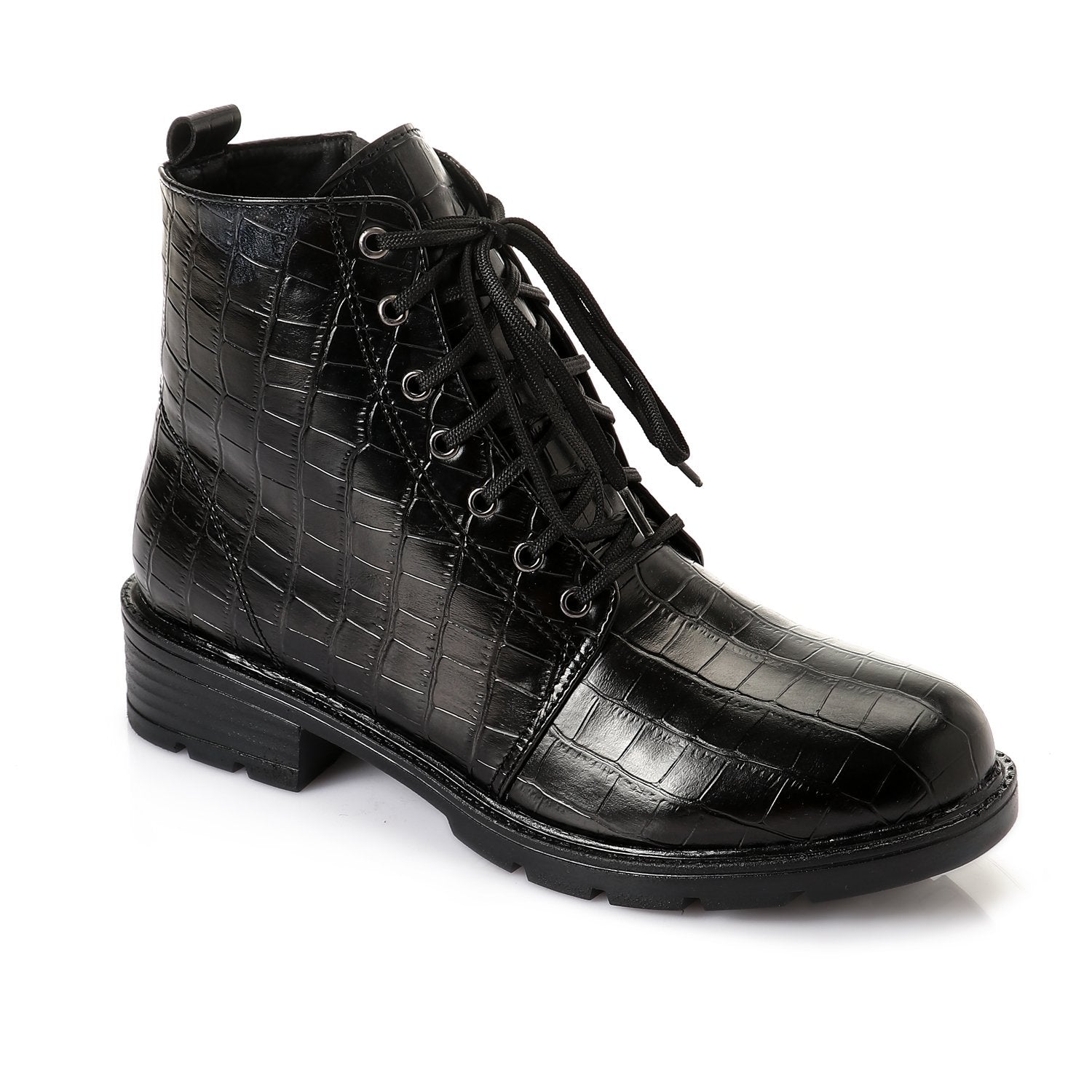 حذاء كاحل جلدي من XO STYLE