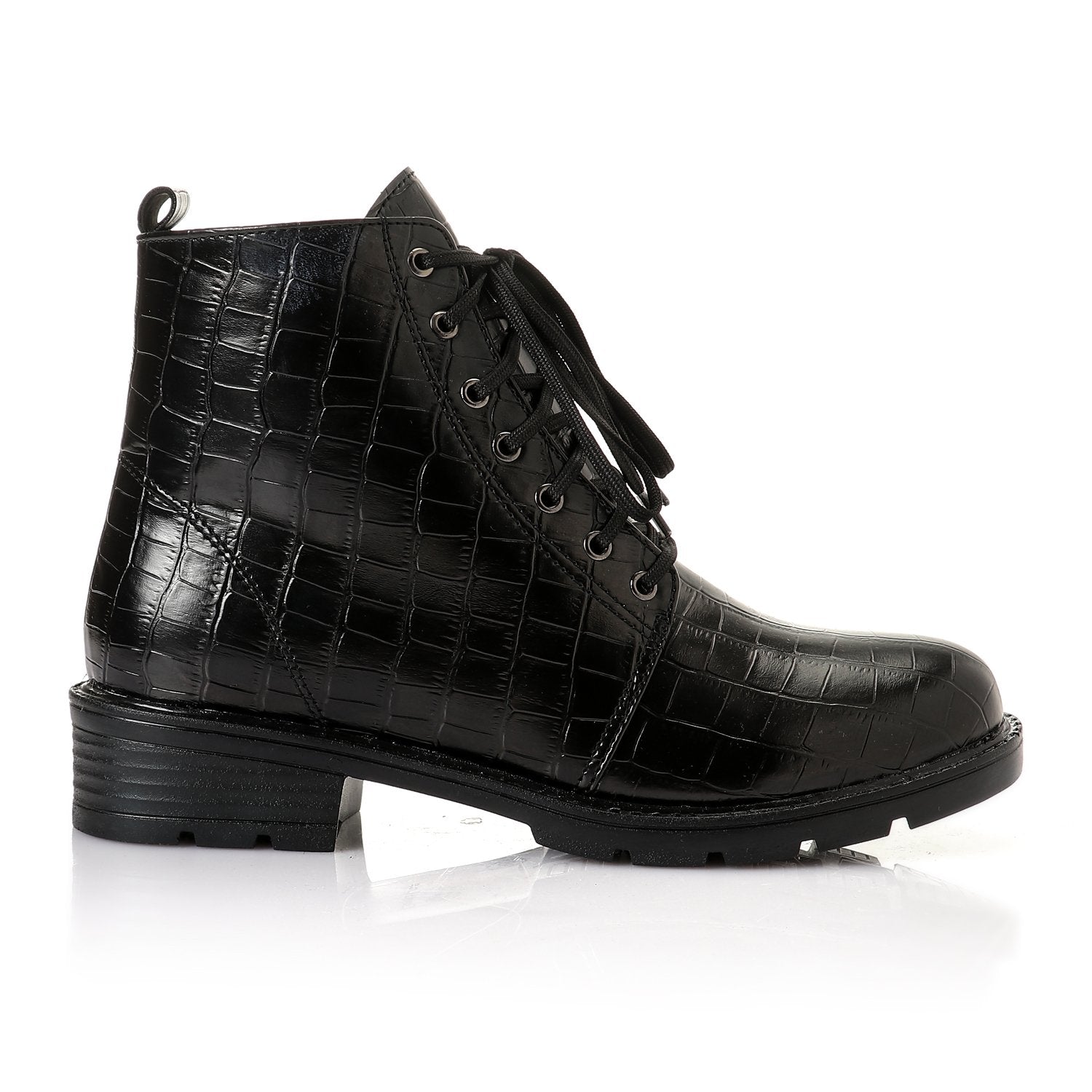 حذاء كاحل جلدي من XO STYLE