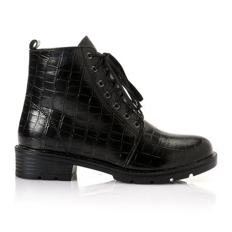 حذاء كاحل جلدي من XO STYLE