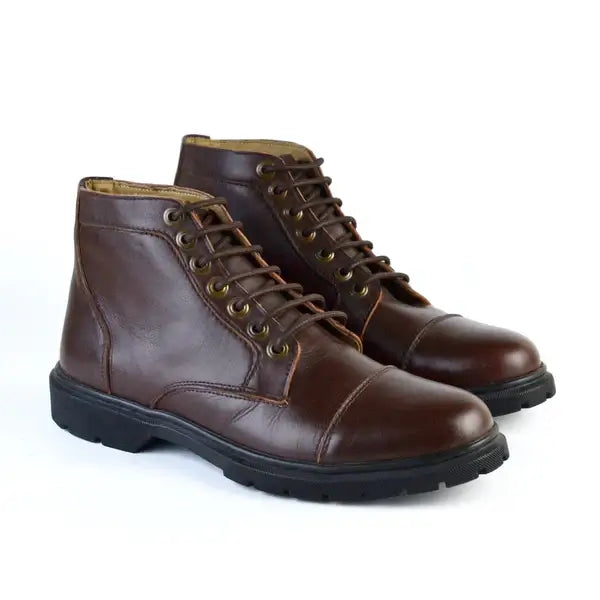 Leazus - Leather Derby Halfboot - 9001 Brown