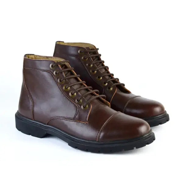Leazus - Leather Derby Halfboot - 9001 Brown