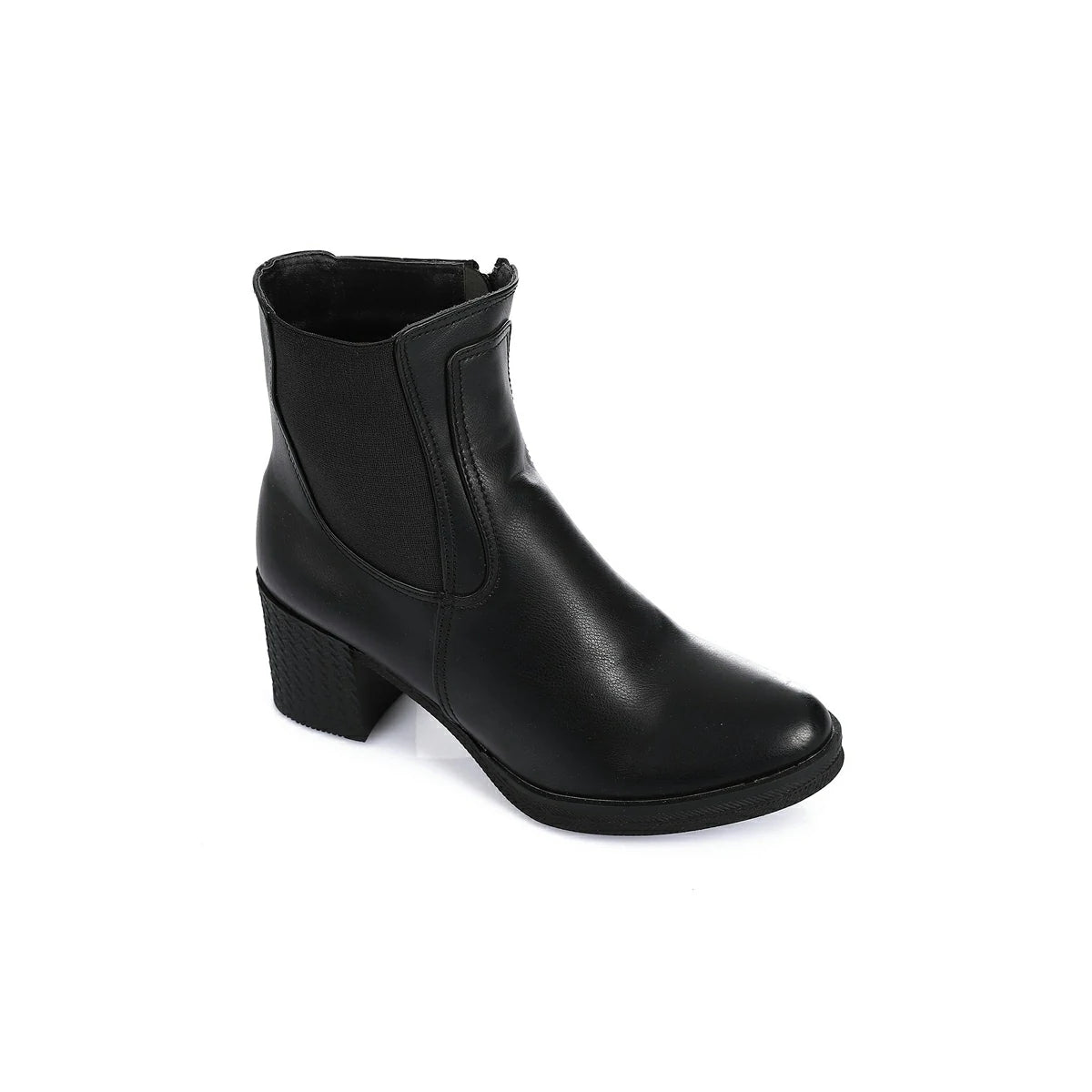 XO - حذاء كاحل جلدي - أسود 7 سم