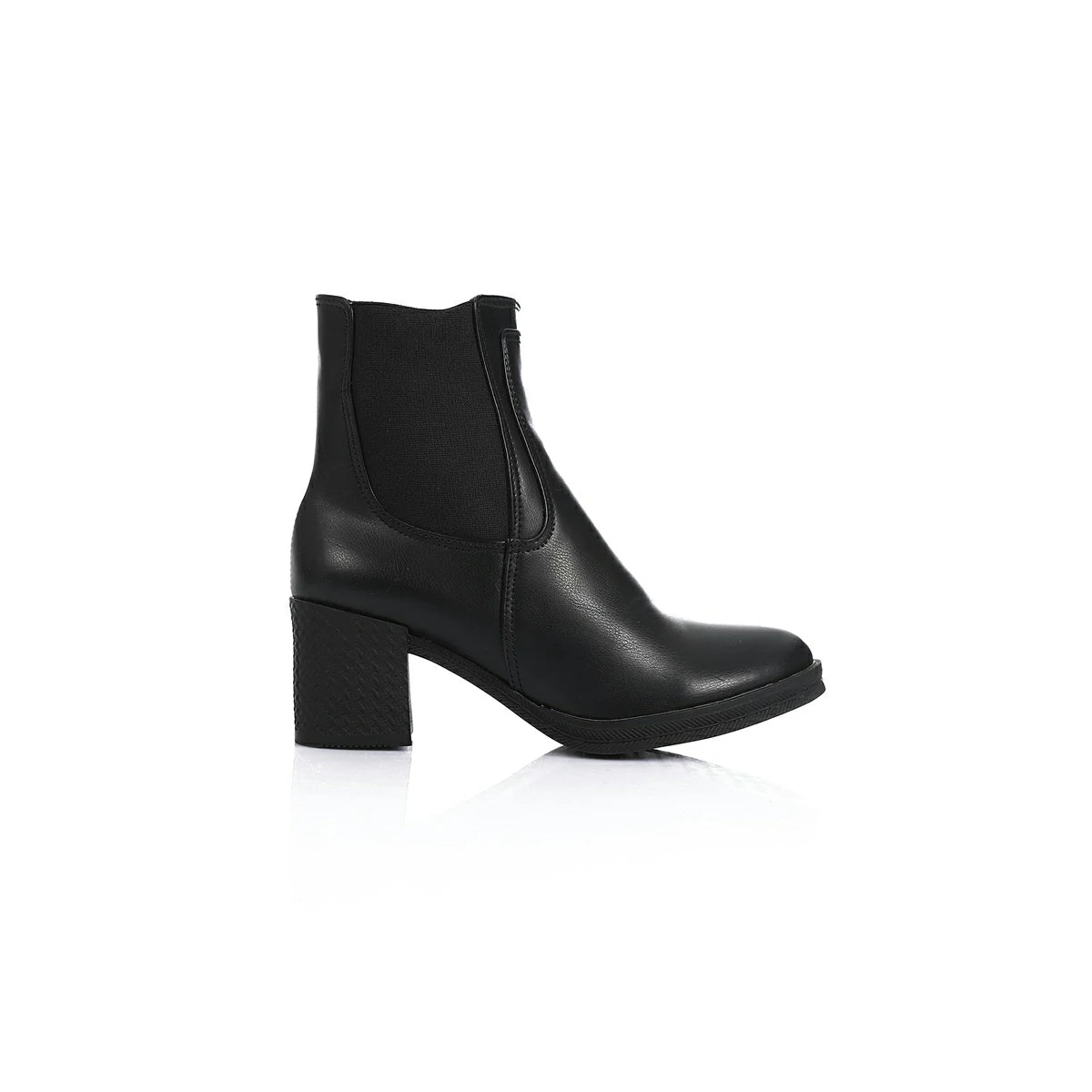 XO - حذاء كاحل جلدي - أسود 7 سم