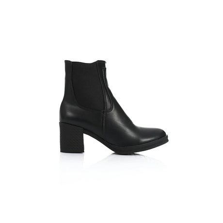 XO - حذاء كاحل جلدي - أسود 7 سم