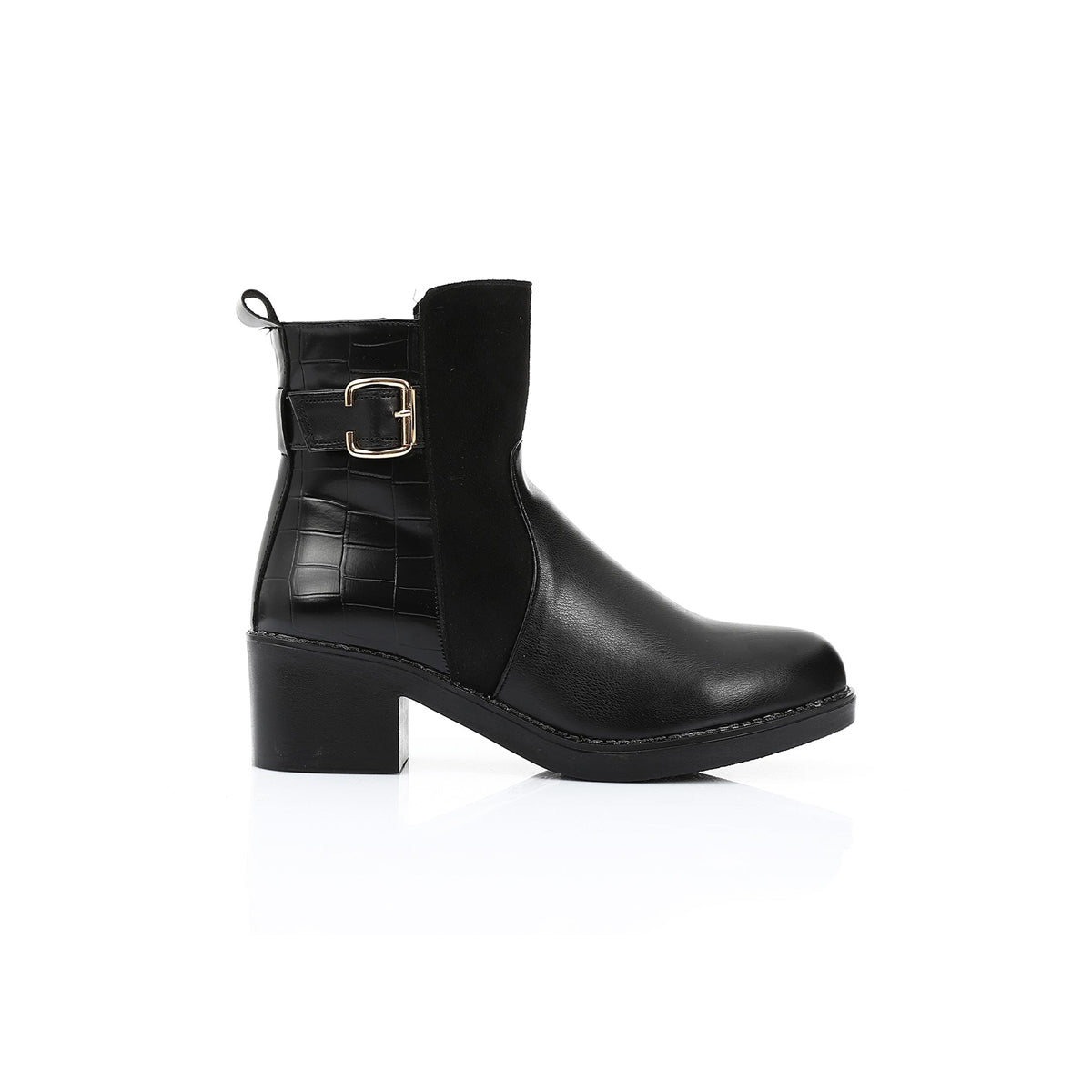 XO Style - حذاء كاحل من الجلد - أسود للنساء