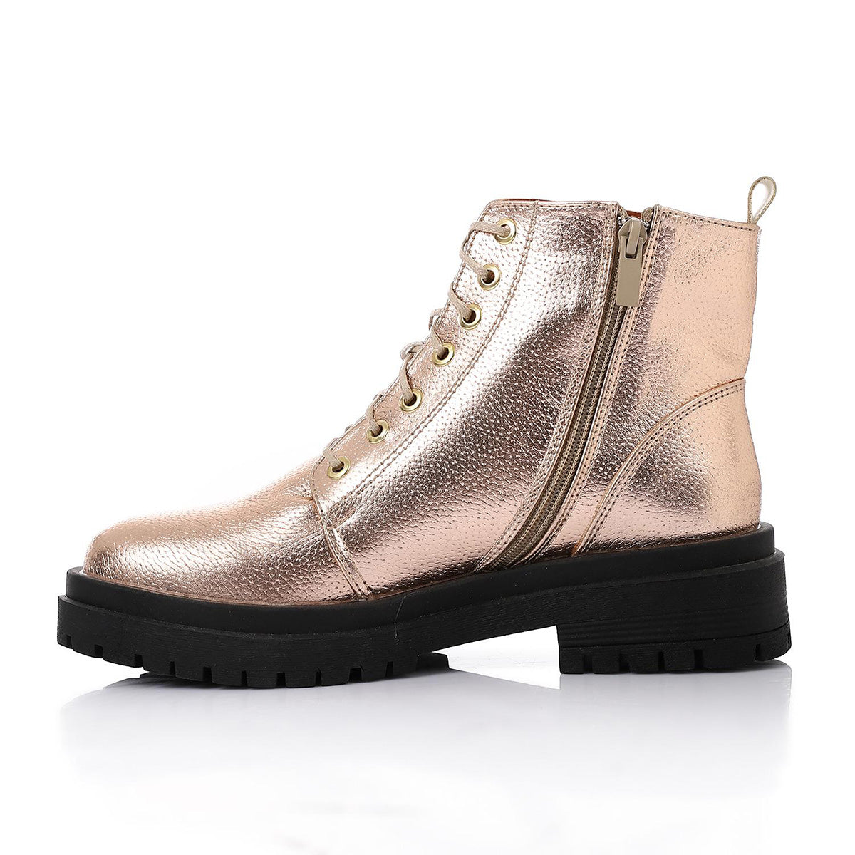XO - Leather Ankle Boot - Silver
