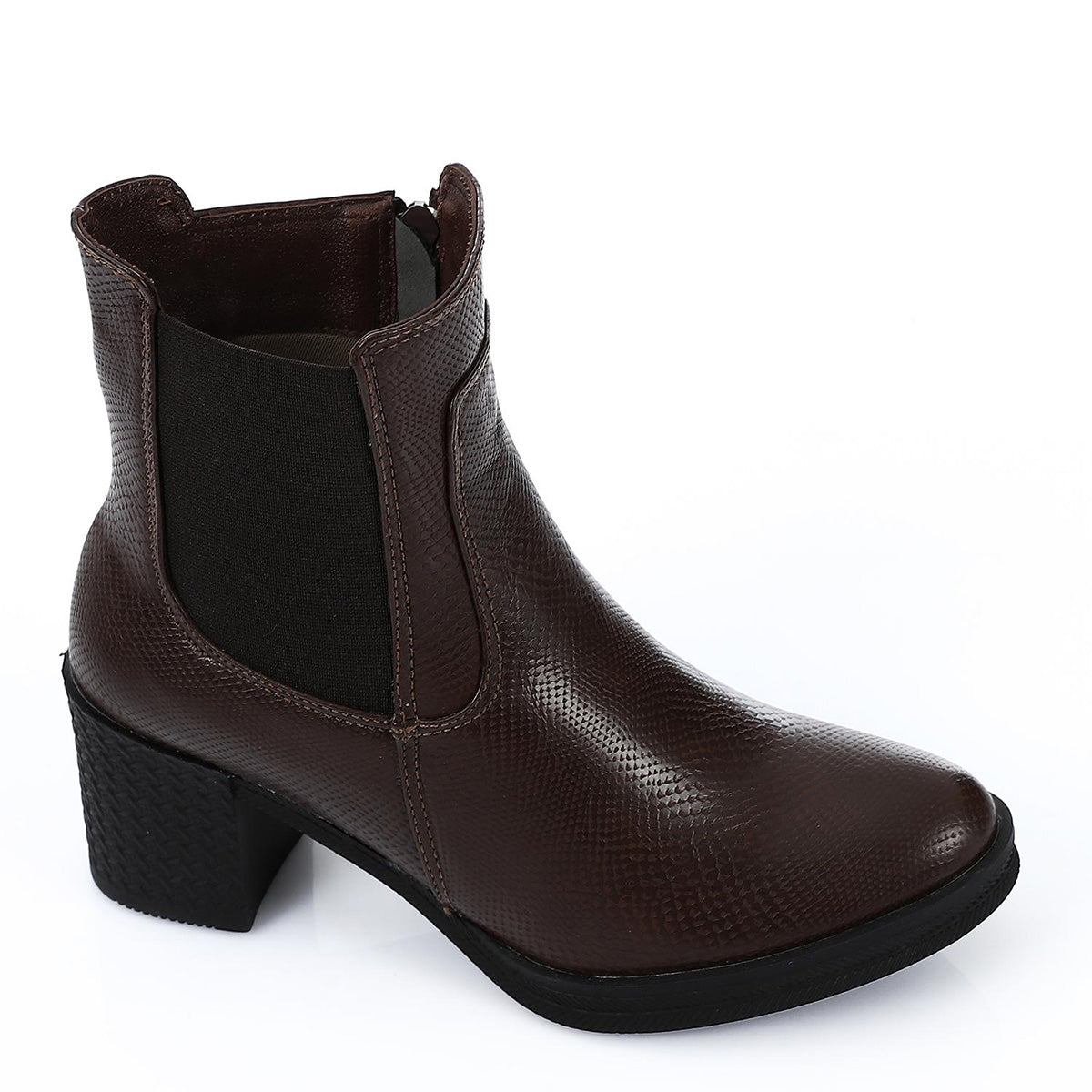 XO - Leather Ankle Boot -   Brown