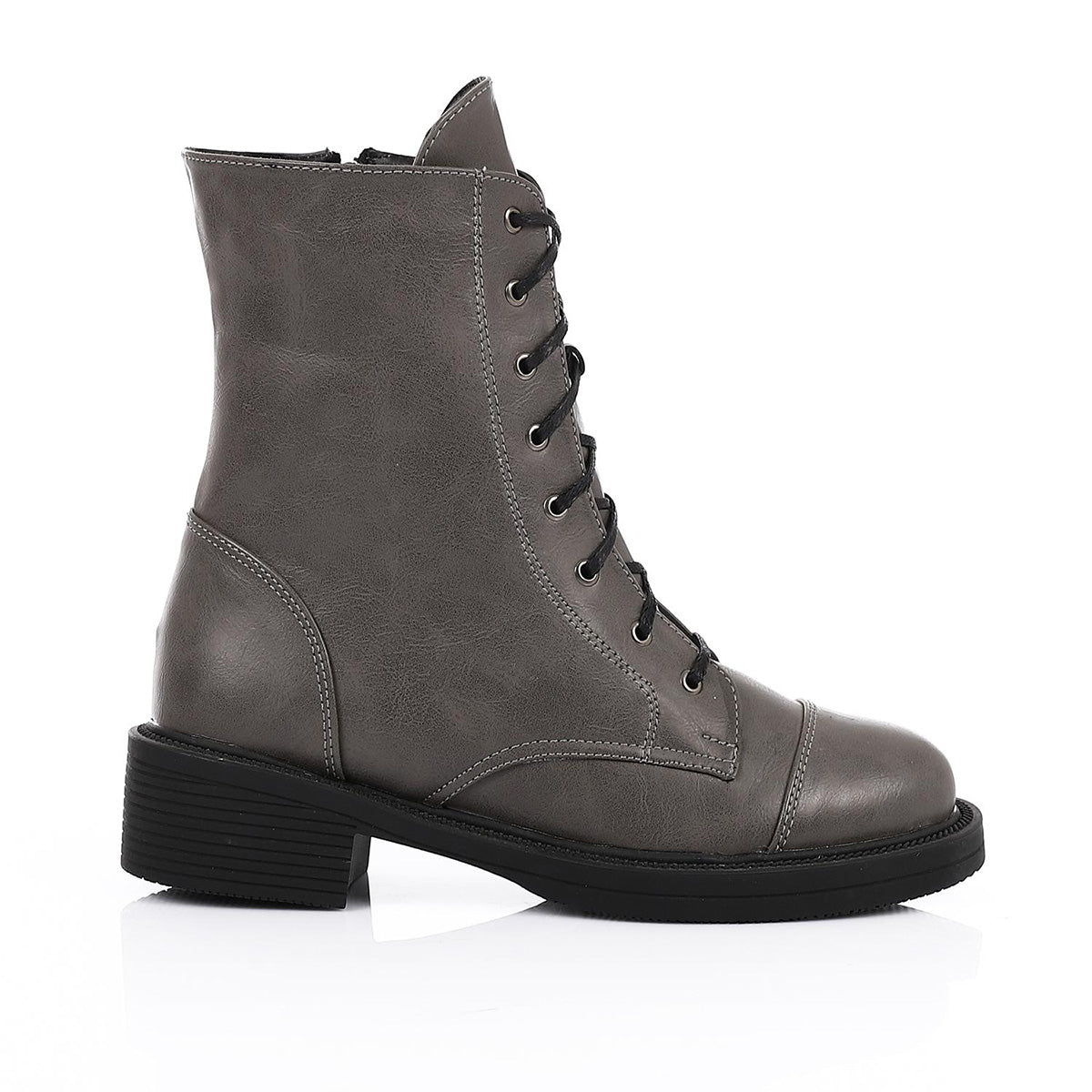 XO - Leather Ankle Boot -  Gray