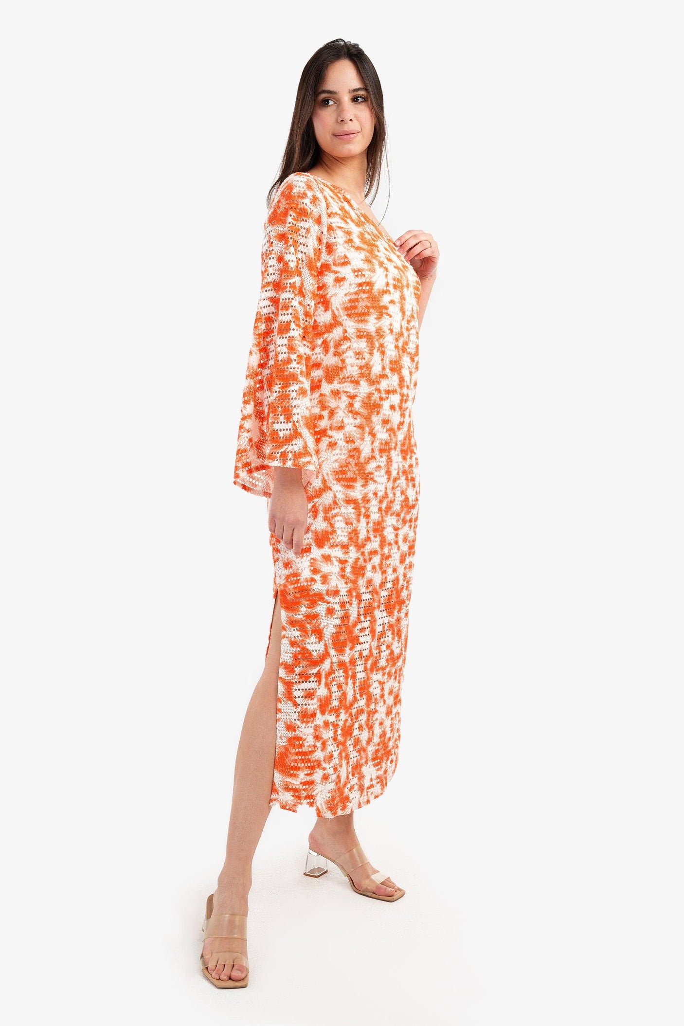 كلو - فستان شبكي بكم واحد للنساء