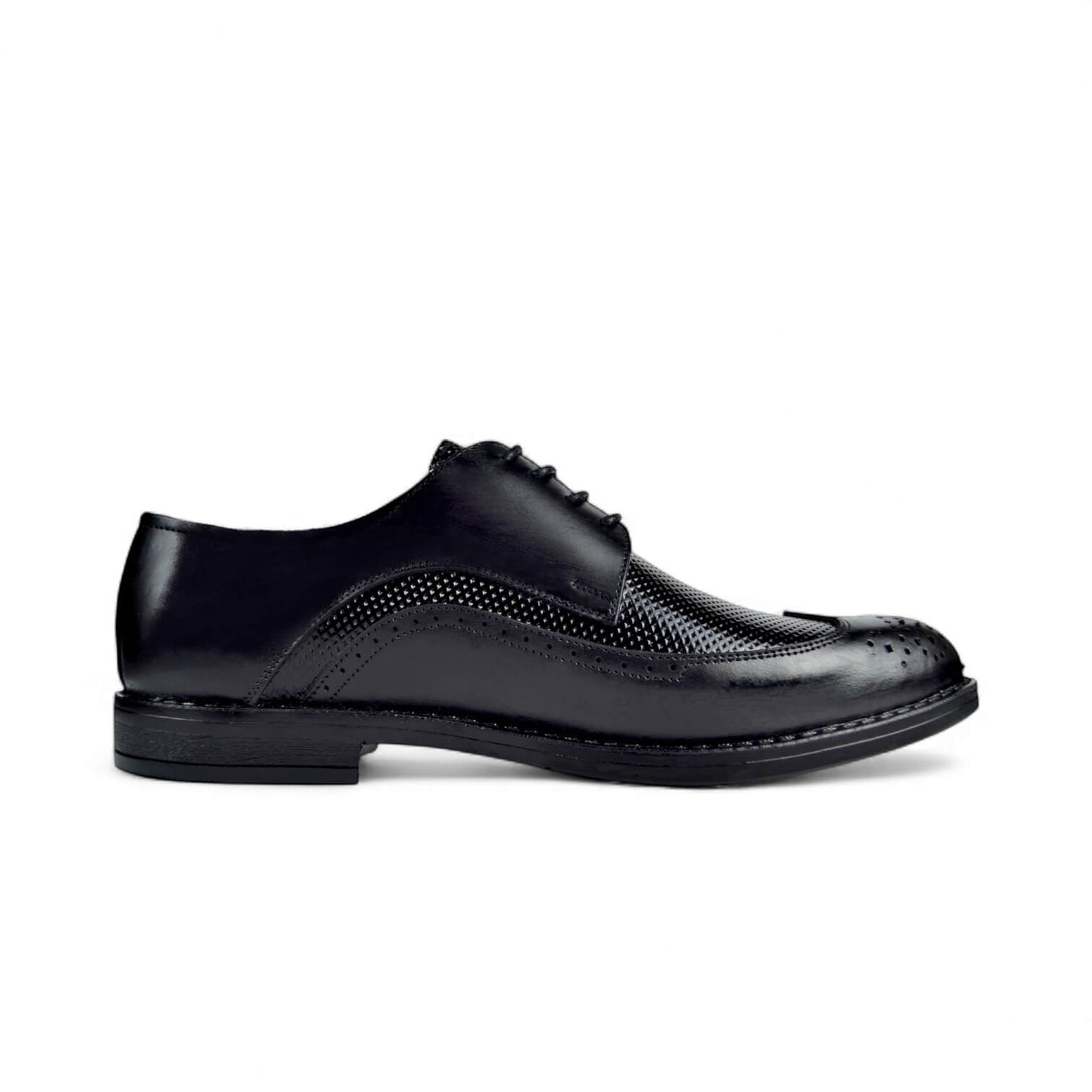Leazus - Two-Tone Oxford Brogue - Black