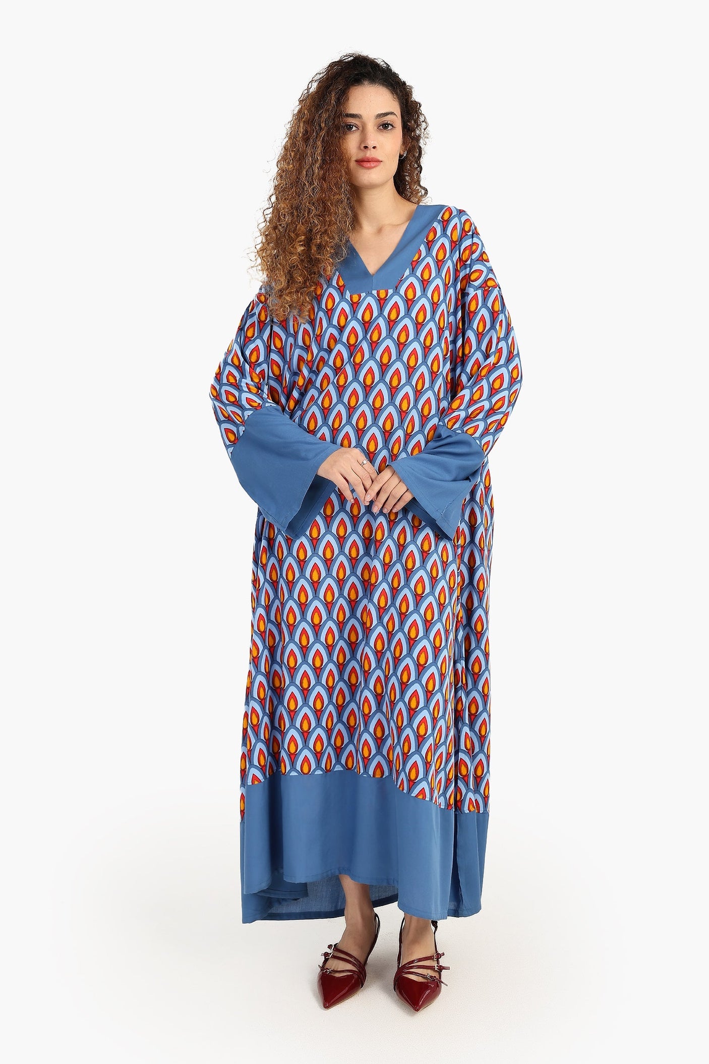 كارينا - فستان كبير الحجم مطبوع بالكامل