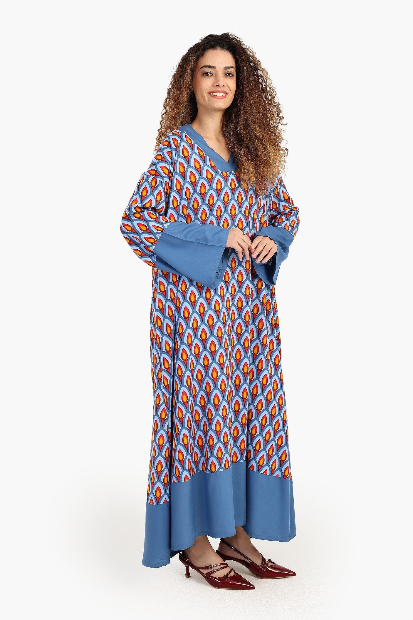 كارينا - فستان كبير الحجم مطبوع بالكامل