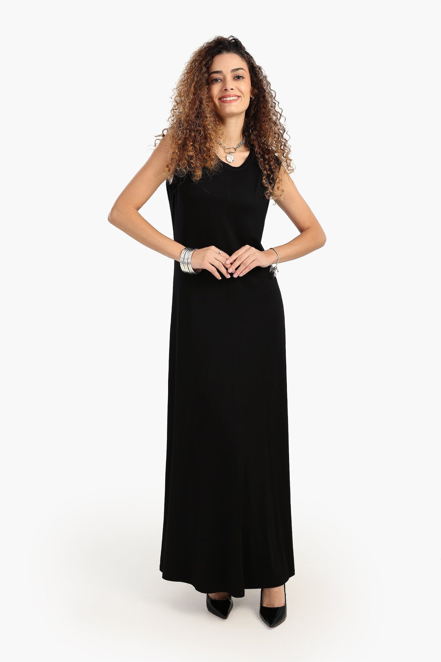 Carina - Viscose Solid Pattern Dress