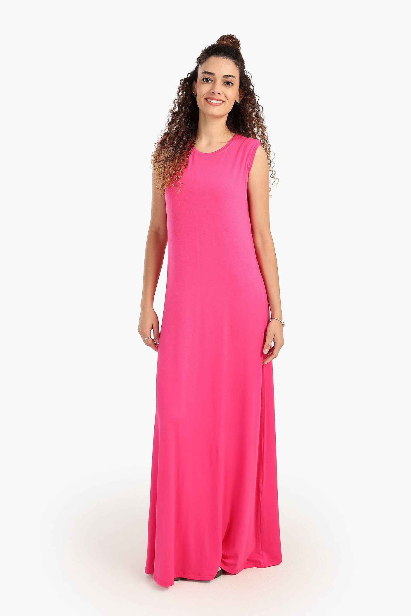 كارينا - فستان فيسكوز بنمط سادة