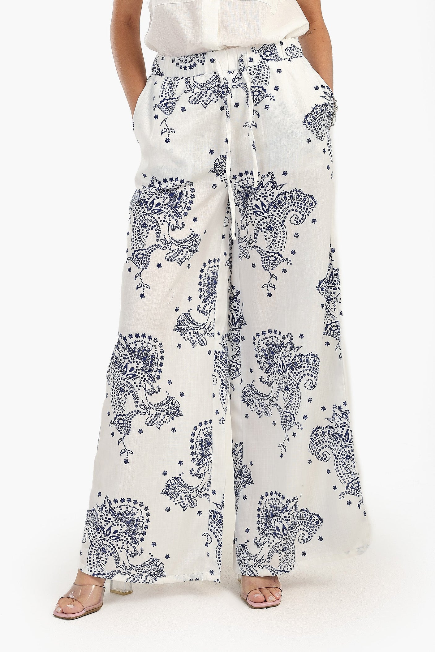 كارينا - بنطلون بطبعة زرقاء