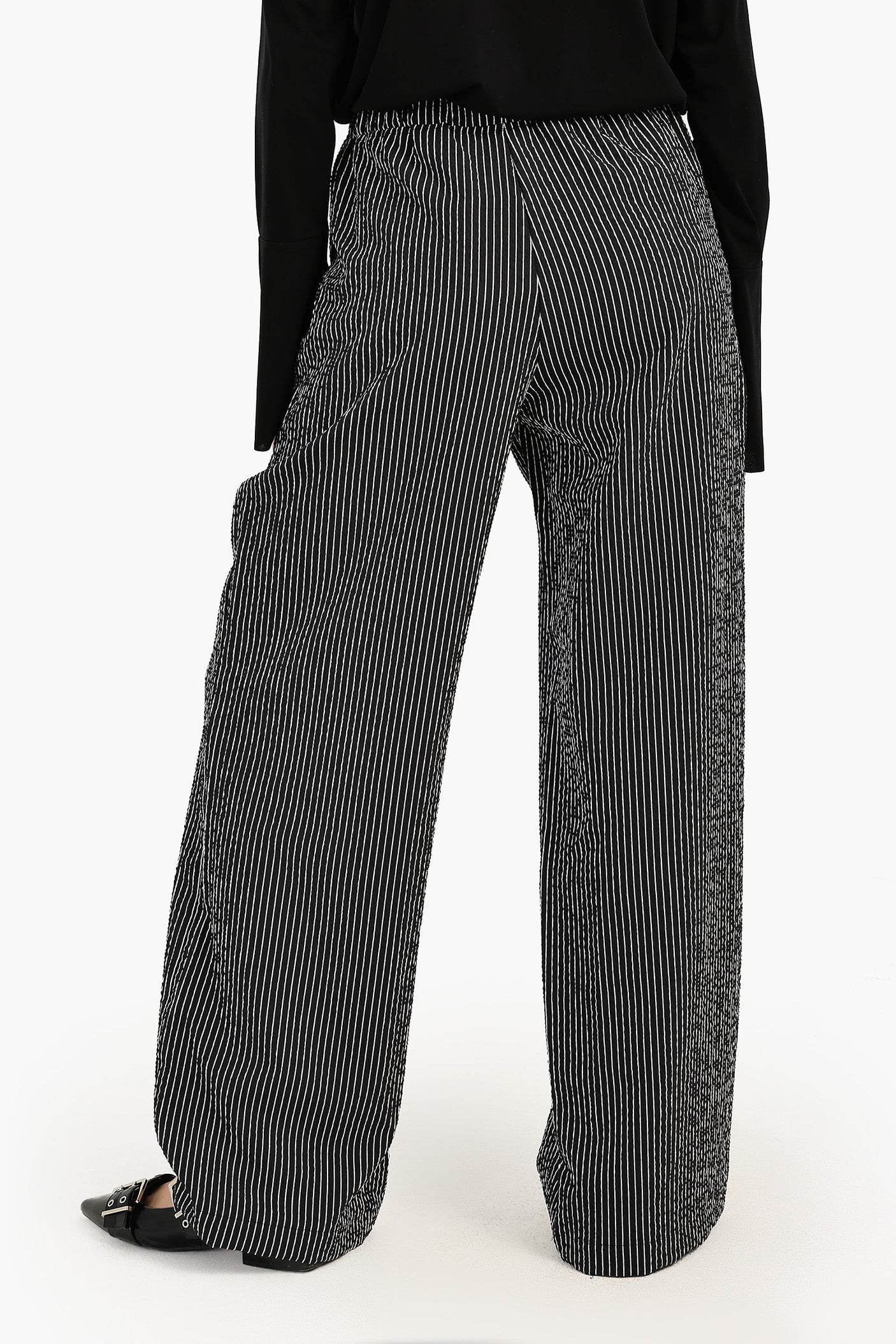 كارينا - بنطال مخطط واسع الساق