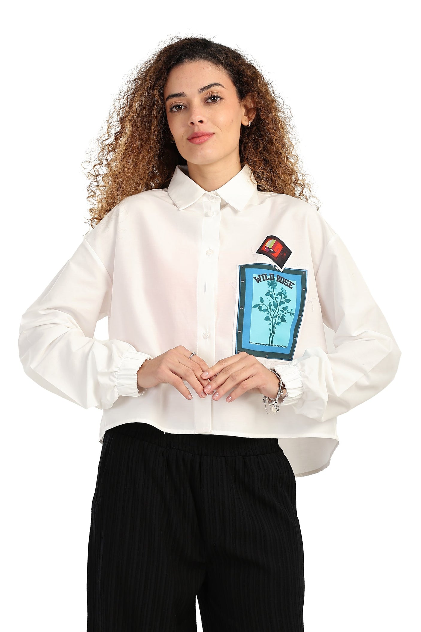 كارينا - قميص من مزيج القطن المطبوع