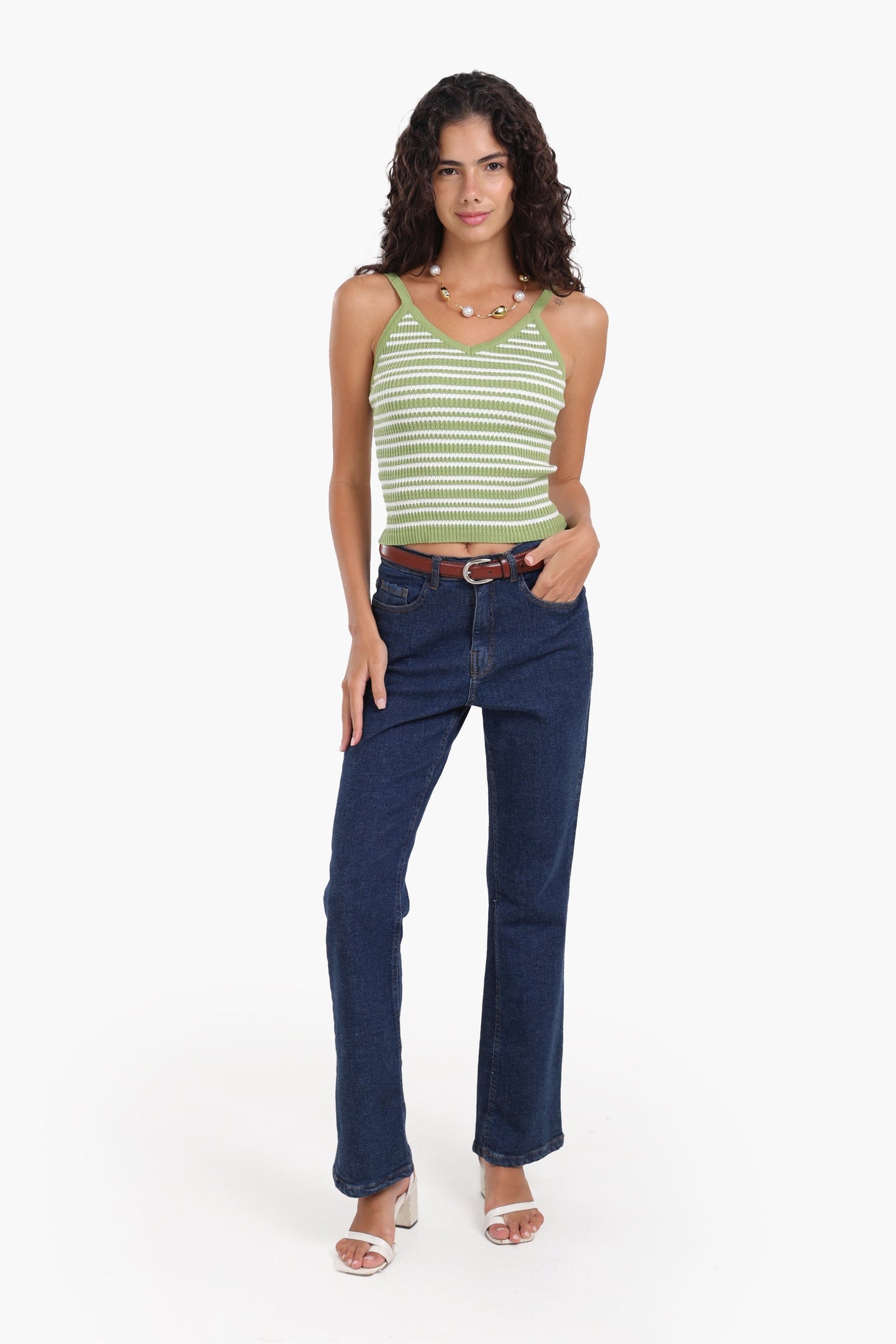 كارينا - بلوزة مخططة بقصّة ضيقة