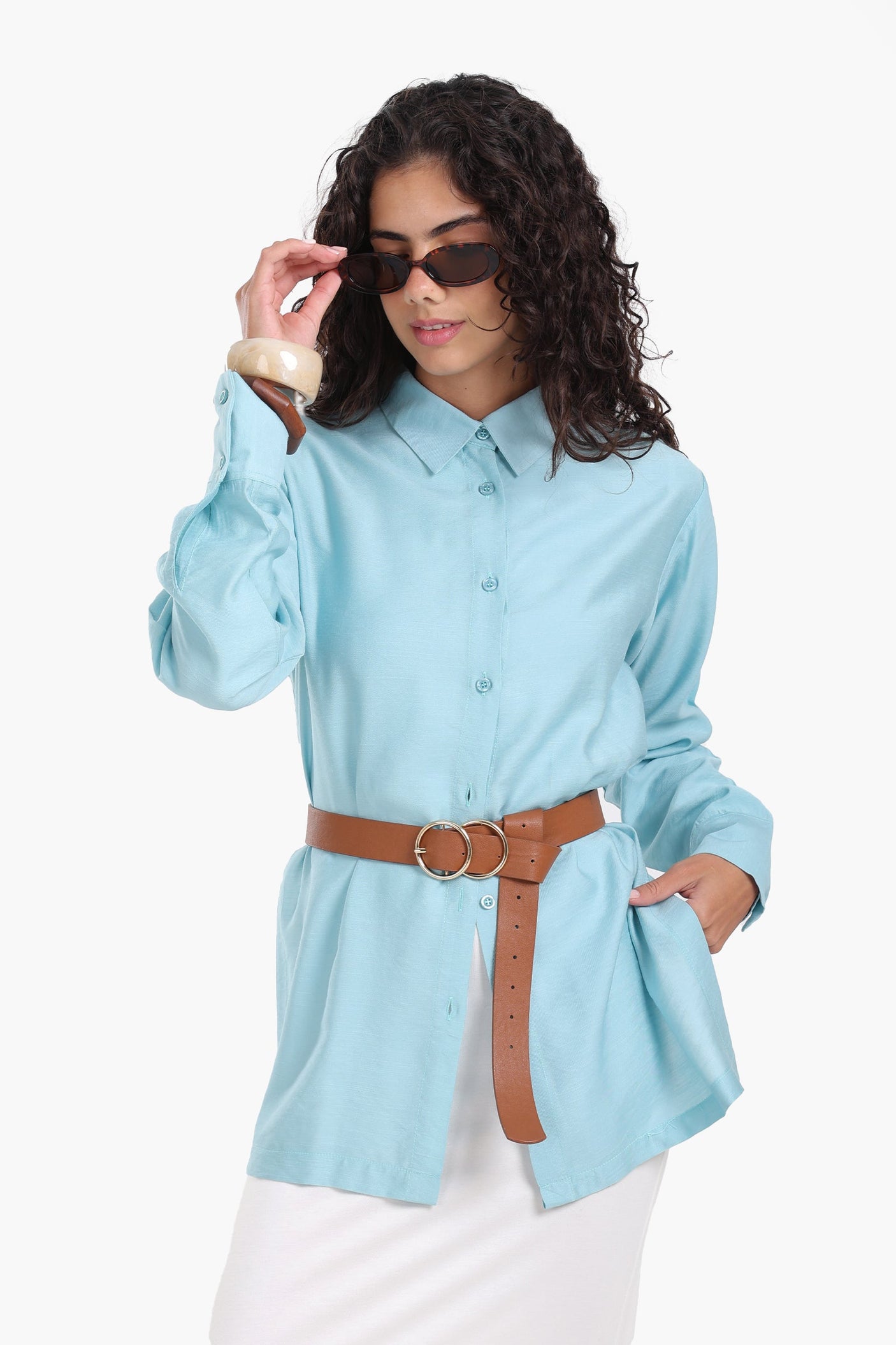 Carina - Voile Button Closure Shirt