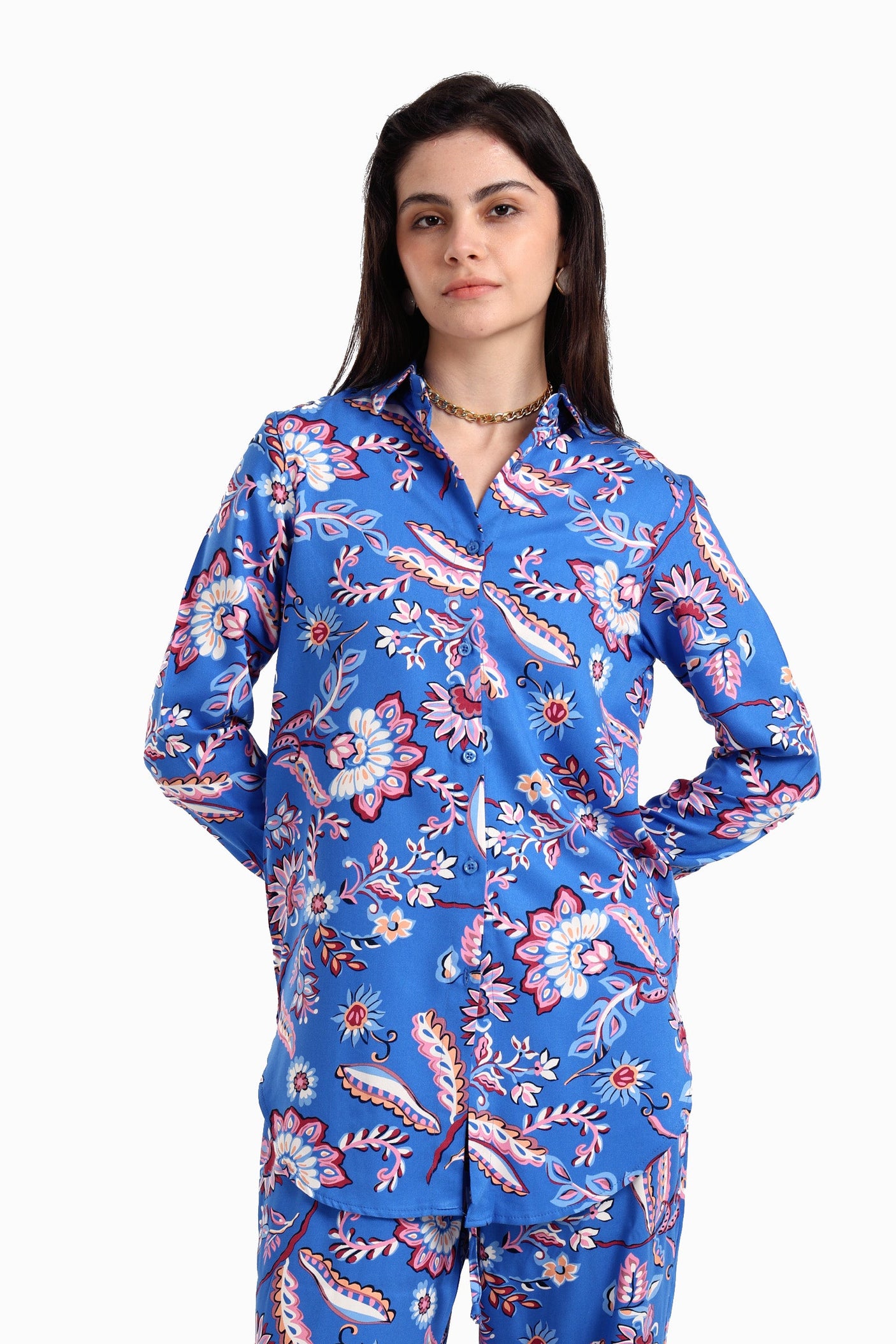 كارينا - قميص قطني أنيق مطبوع