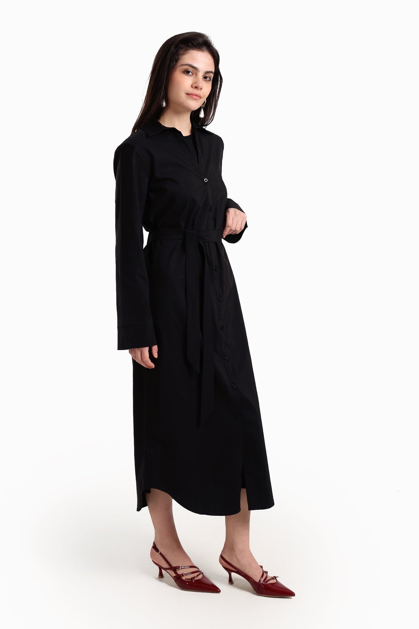 كارينا - فستان قميص بوبلين كلاسيكي