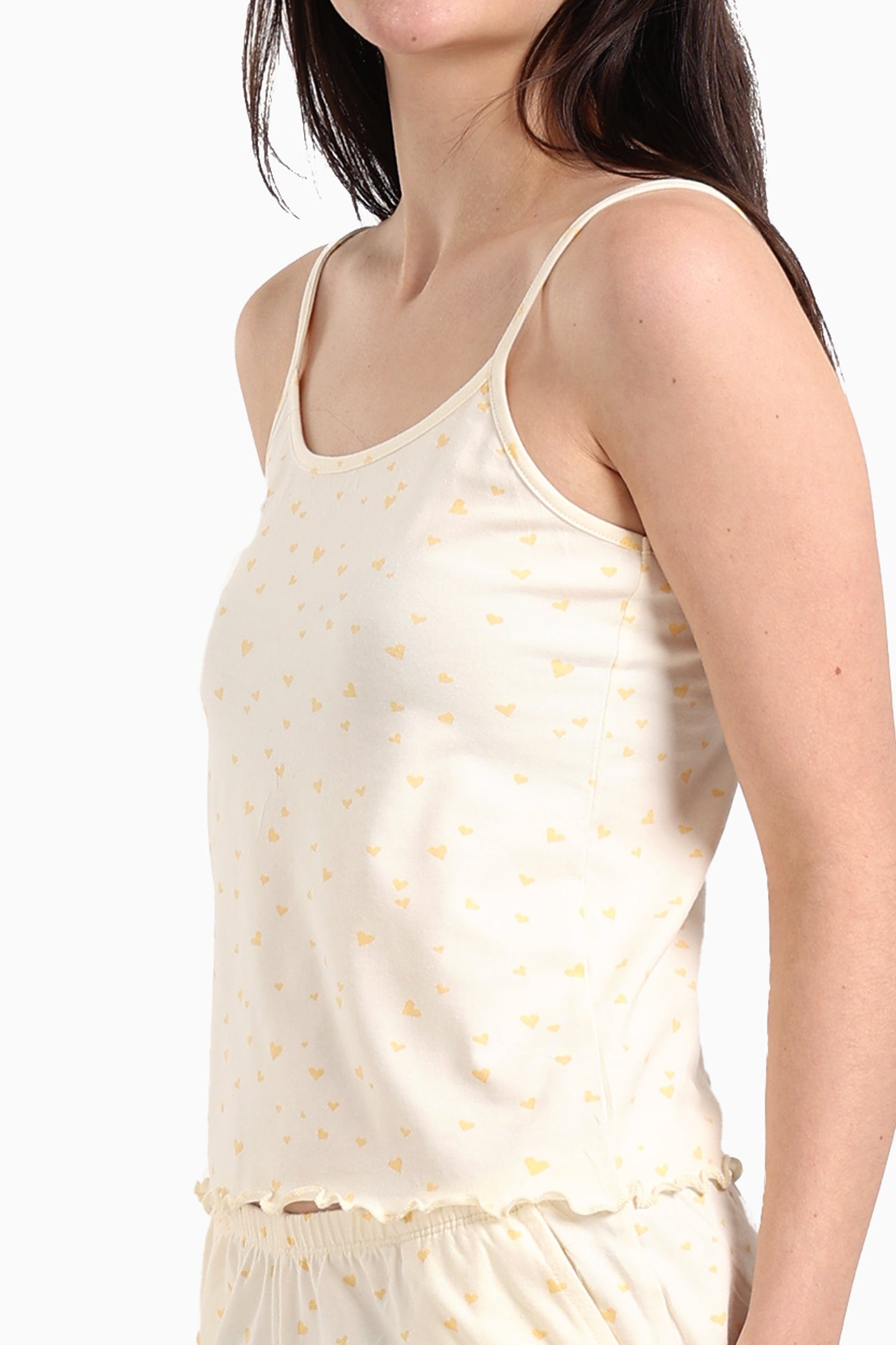 Carina - Yellow Hearts Cotton Pyjama Set