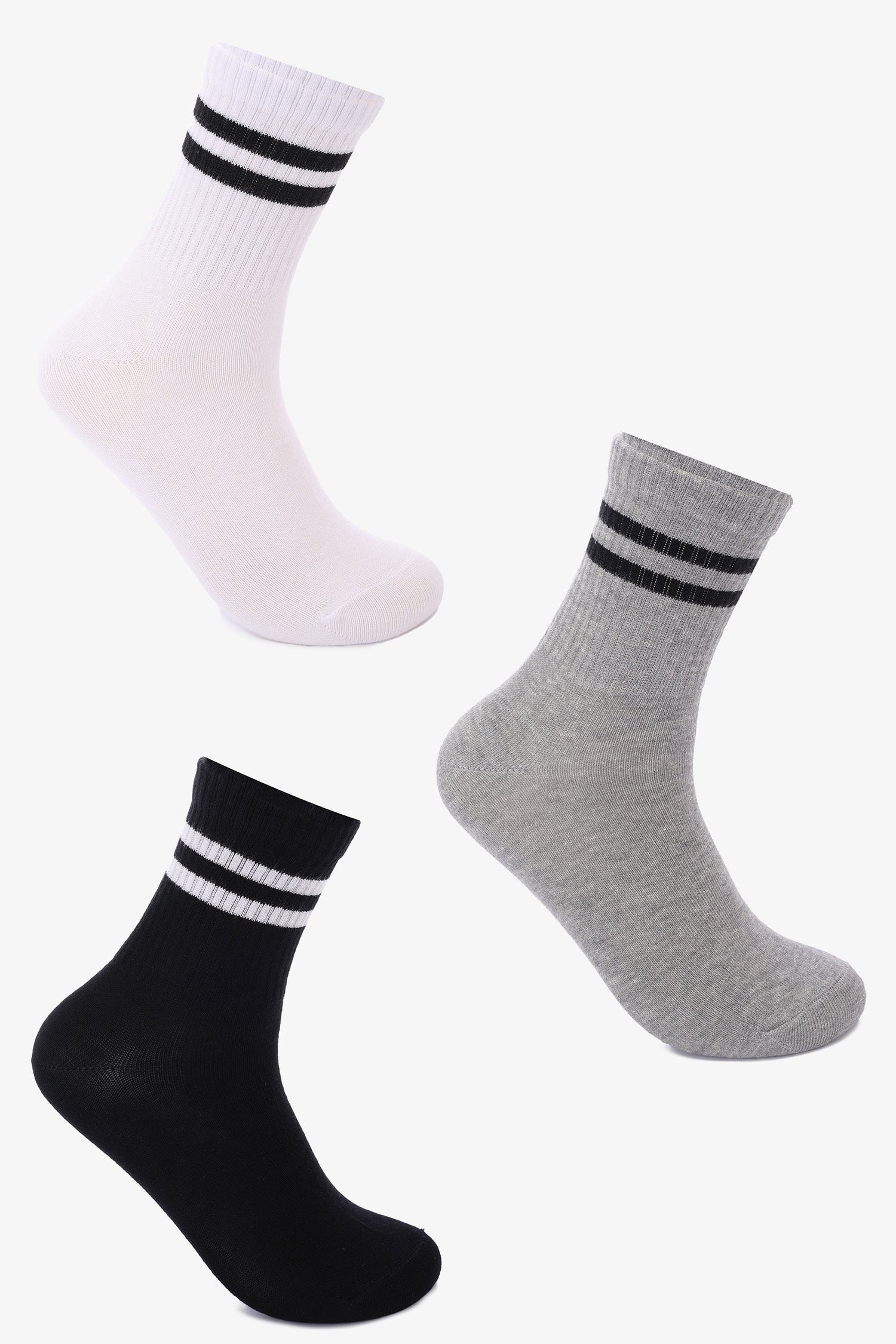 Clue - Contrast Striped Socks - 3 Pairs