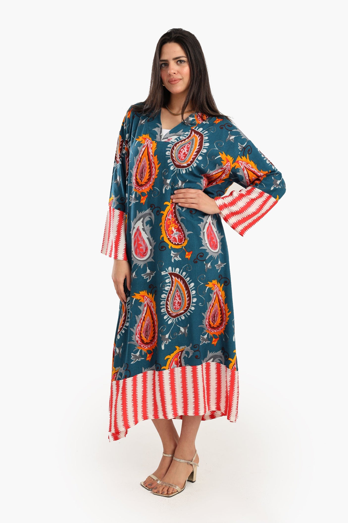 كارينا - عباية فسكوز ملونة