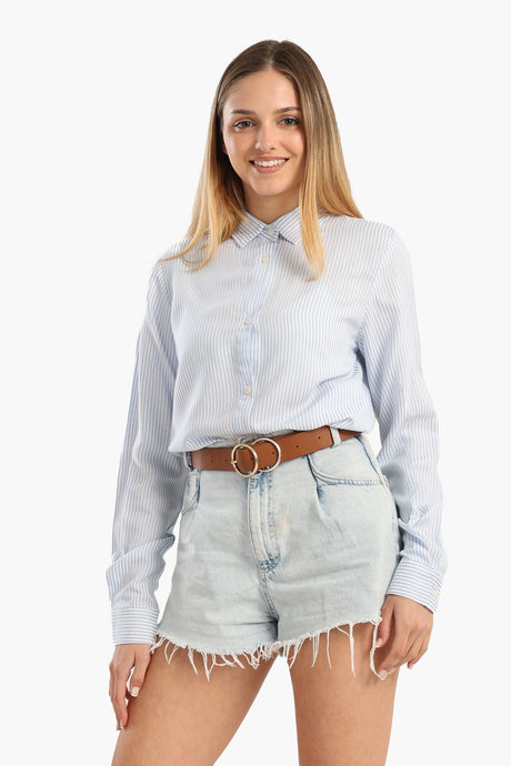 Carina - Classic Striped Poplin Shirt