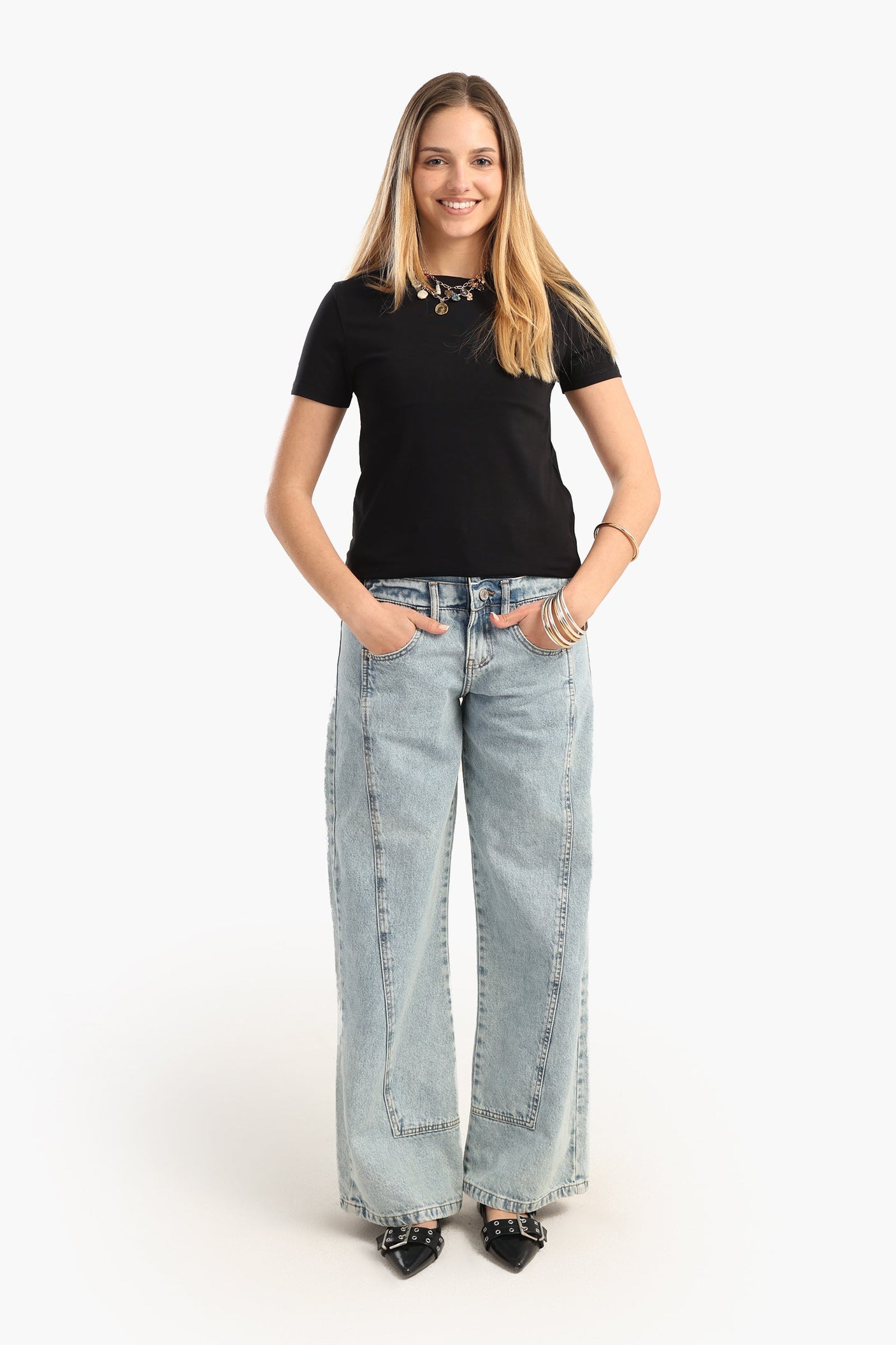 كارينا - تي شيرت قطني أساسي سهل الارتداء