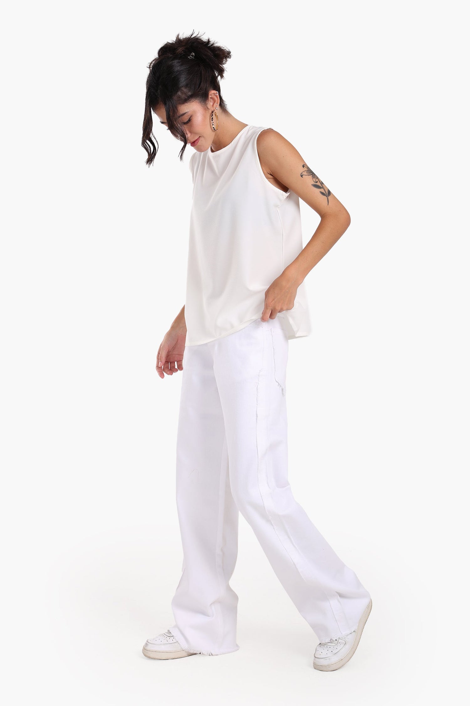 Clue - White Denim with Fringes