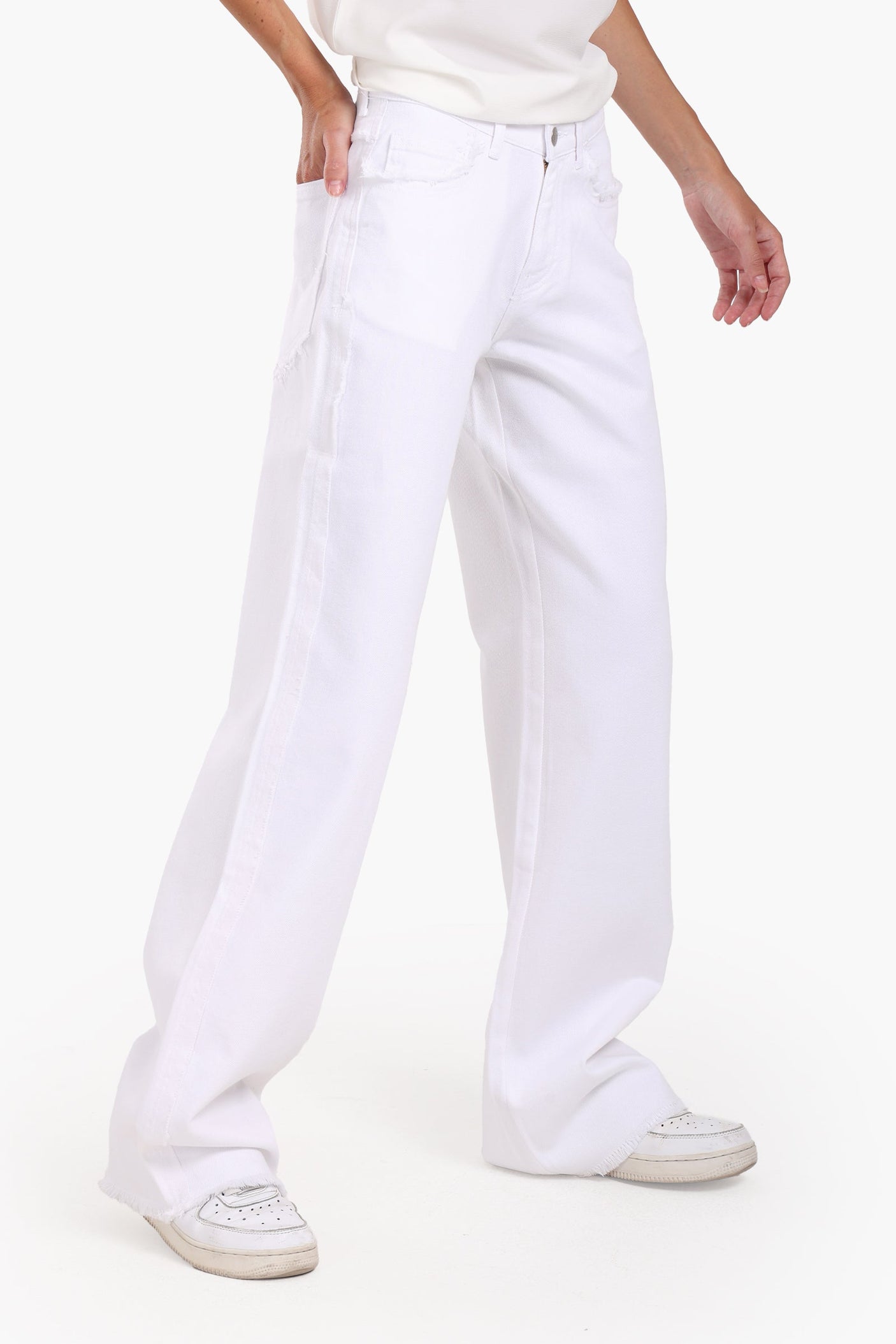 Clue - White Denim with Fringes