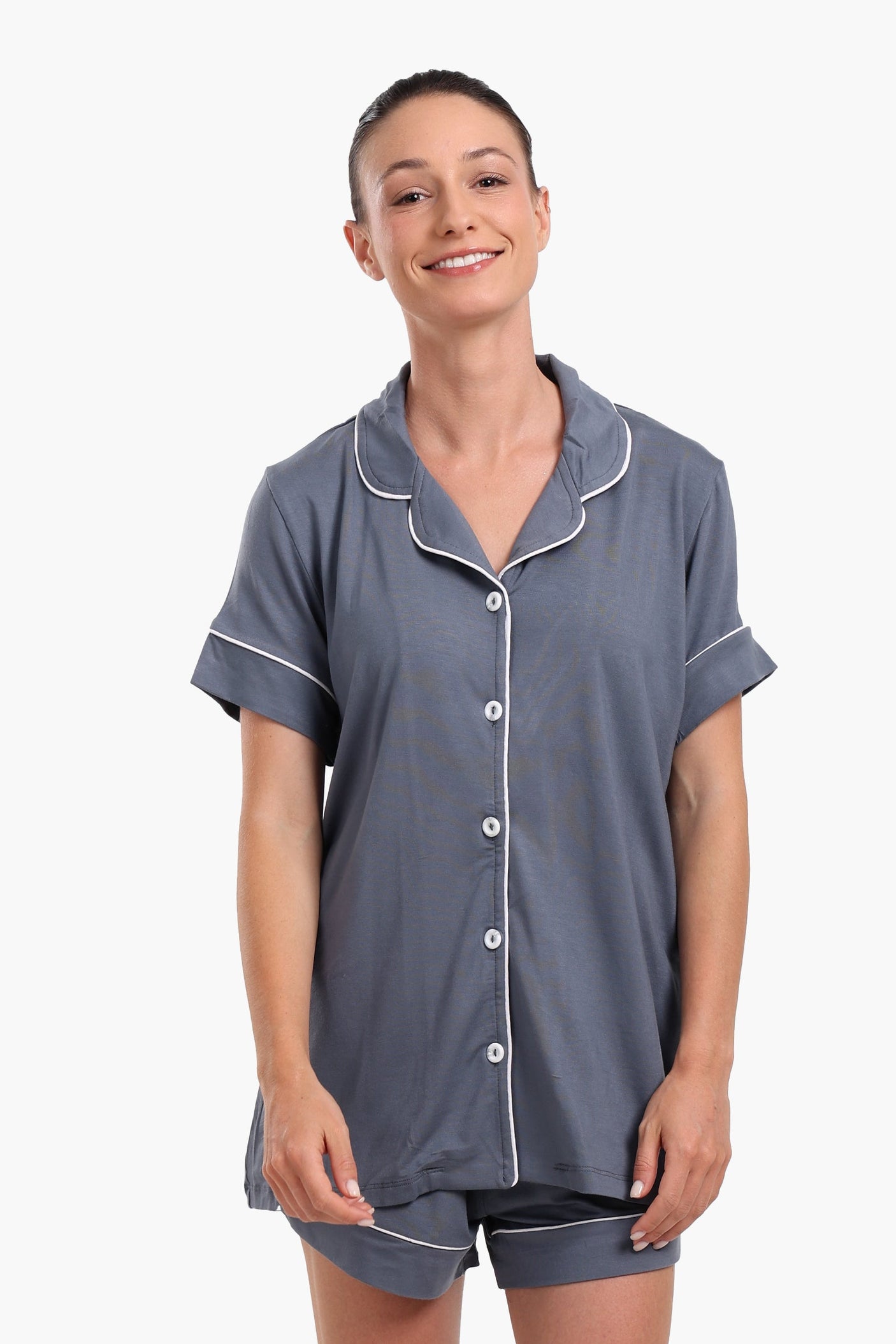 كارينا - مجموعة بيجامة من قماش البوبلين الملون