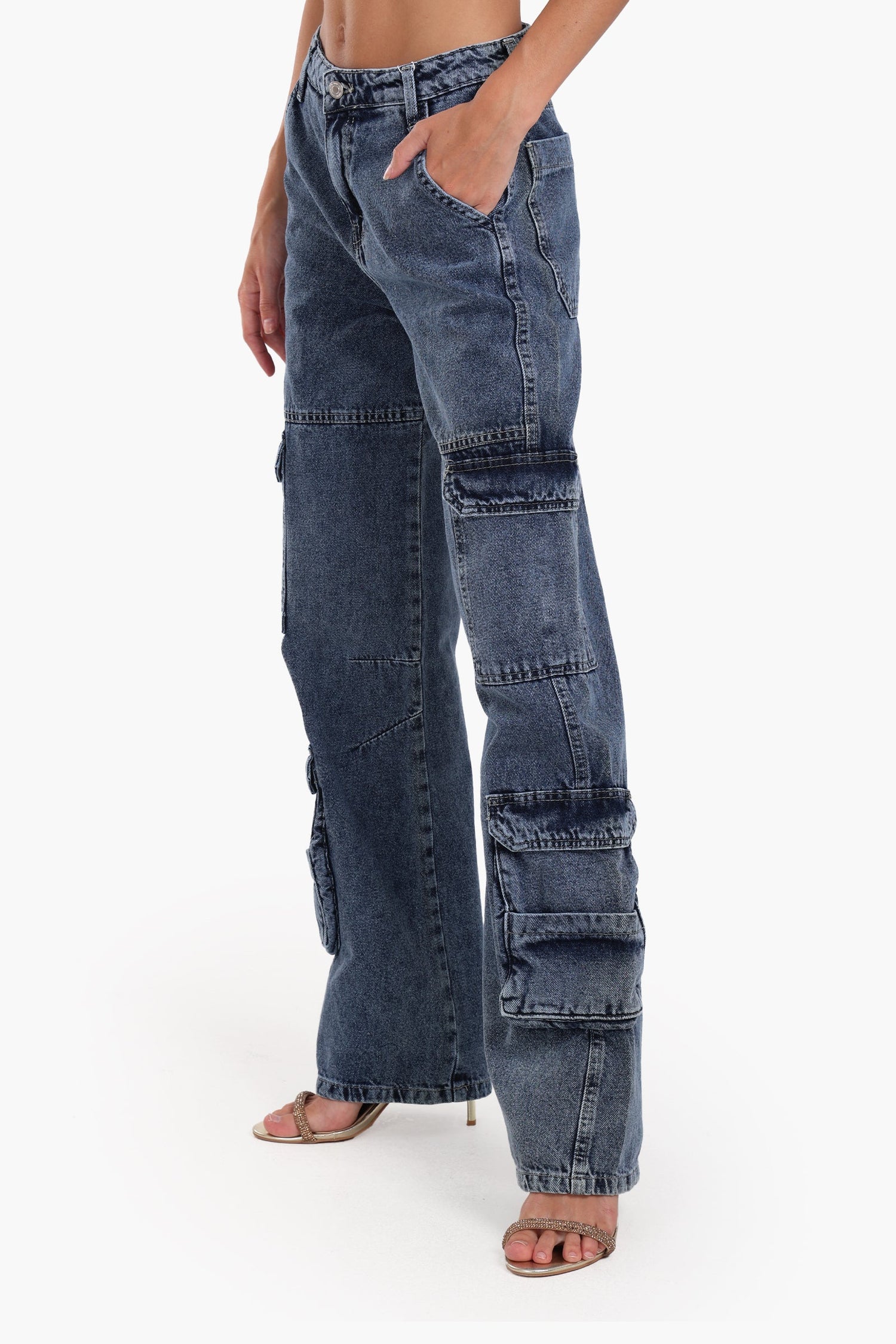 Clue - Denim Cargo Pants